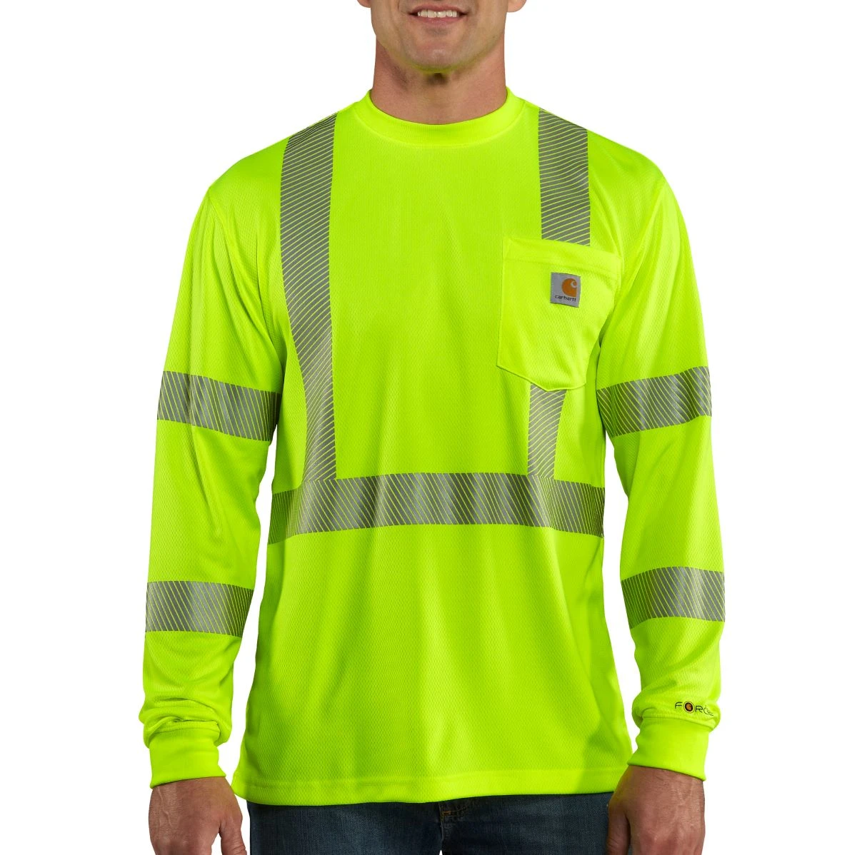 'Carhartt' Men's Force Hi Vis Class 3 Shirt - Lime Green 1 'Carhartt' Men's Force Hi Vis Class 3 Shirt - Lime Green