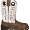 'Smoky Mountain' Children's Drifter Western Square Toe - Brown Distress / Antique White