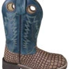 'Smoky Mountain' Youth Reptile Western Square Toe - Vintage Brown / Vintage Blue