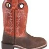 'Smoky Mountain' Children's 8.5" Bronco Western Square Toe - Brown Distress / Burnt Orange