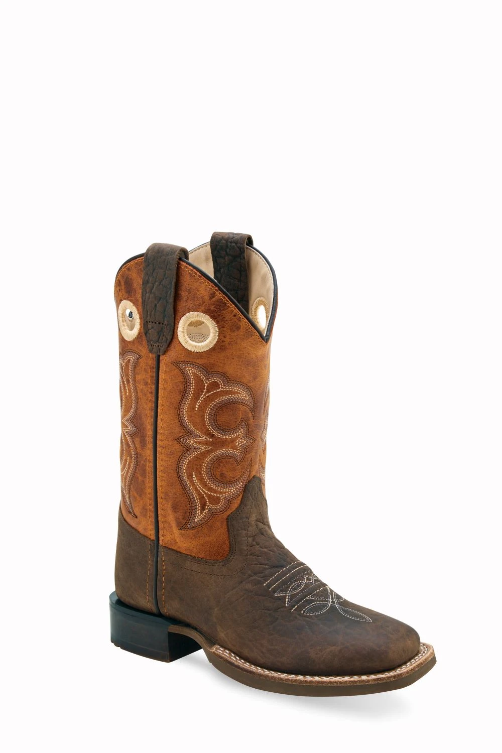 'Old West' Children's Western Square Toe - Brown / Orange 1 'Old West' Children's Western Square Toe - Brown / Orange