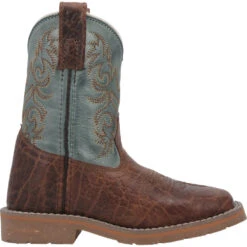 'Dan Post' Children's 8" Lil' Bisbee Western Square Toe - Brown / Blue