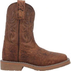 'Dan Post' Children's 8" Durant Jr. Western Square Toe - Rust Brown (Sizes 8.5C-3Y)