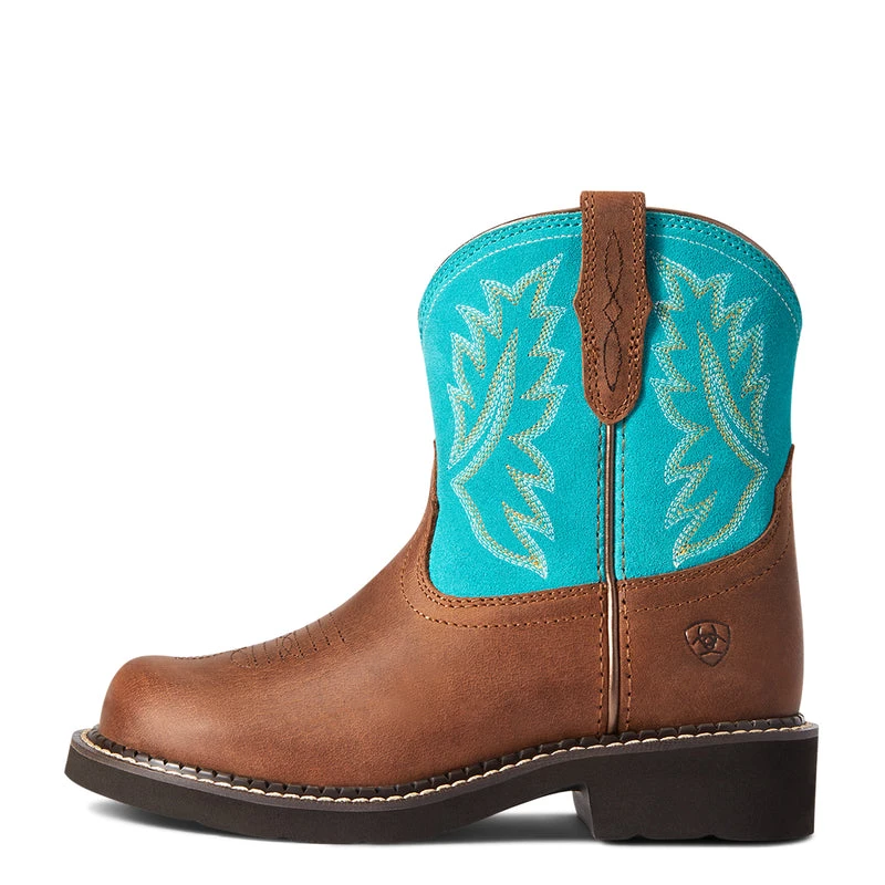 'Ariat' Youth Fatbaby Heritage Round Toe - Brown / Turquoise 1 'Ariat' Youth Fatbaby Heritage Round Toe - Brown / Turquoise