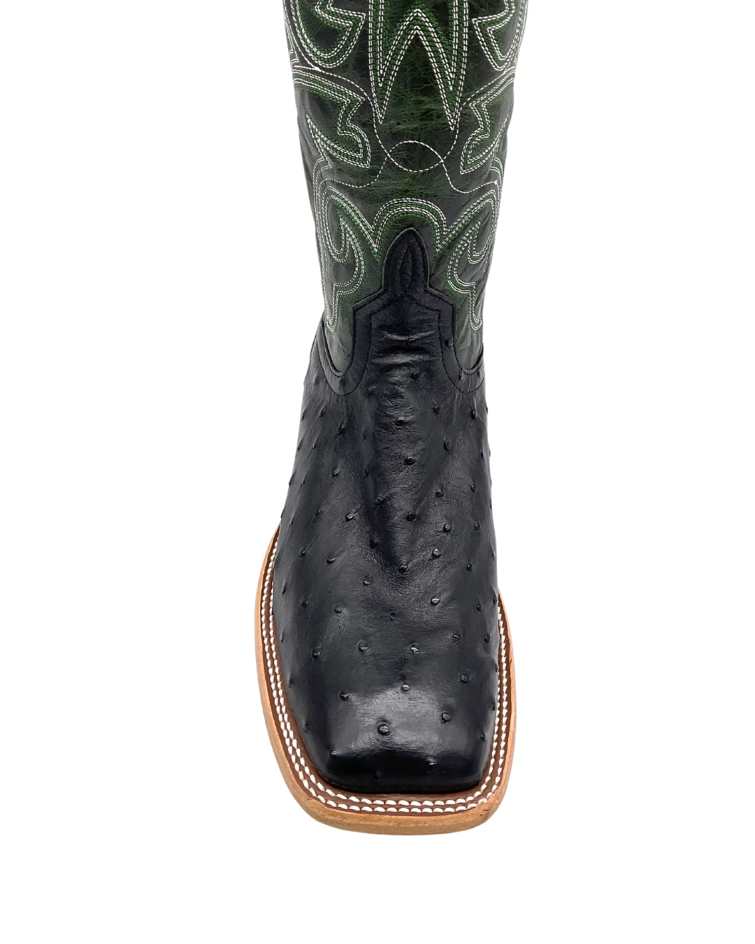 'Anderson Bean' Men's 13" HorsePower Top Hand Full Quill Ostrich - Black / Emerald Explosion 3 'Anderson Bean' Men's 13" HorsePower Top Hand Full Quill Ostrich - Black / Emerald Explosion - Image 3