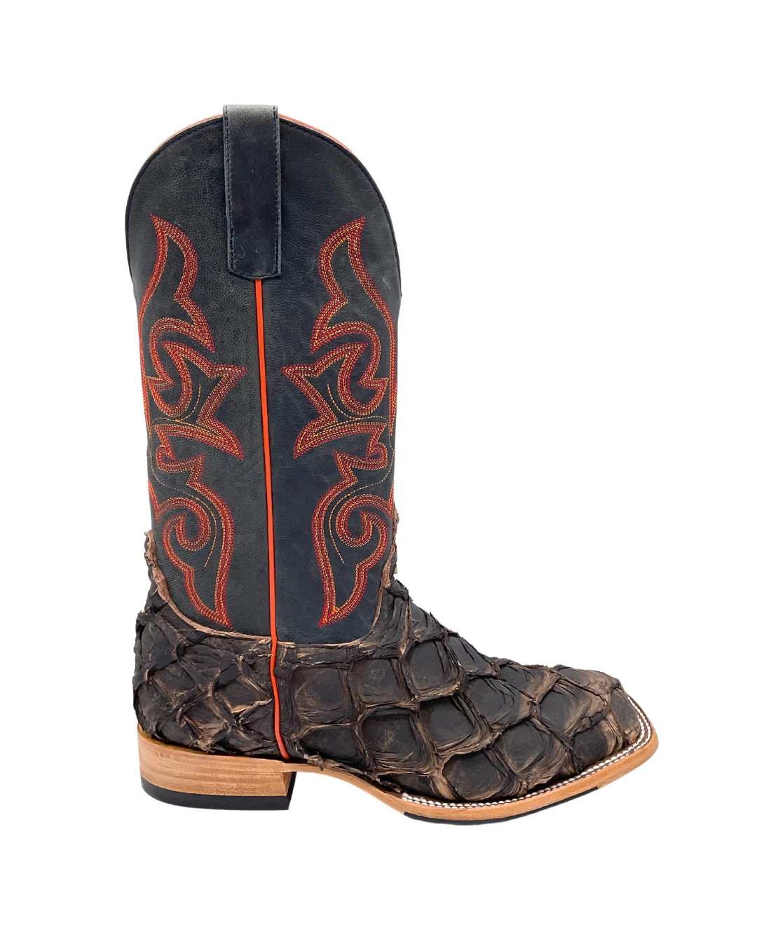 'Anderson Bean' Men's 13" HorsePower Top Hand Big Bass Square Toe - Pirarucu / Royal Blue Mad Dog 1 'Anderson Bean' Men's 13" HorsePower Top Hand Big Bass Square Toe - Pirarucu / Royal Blue Mad Dog