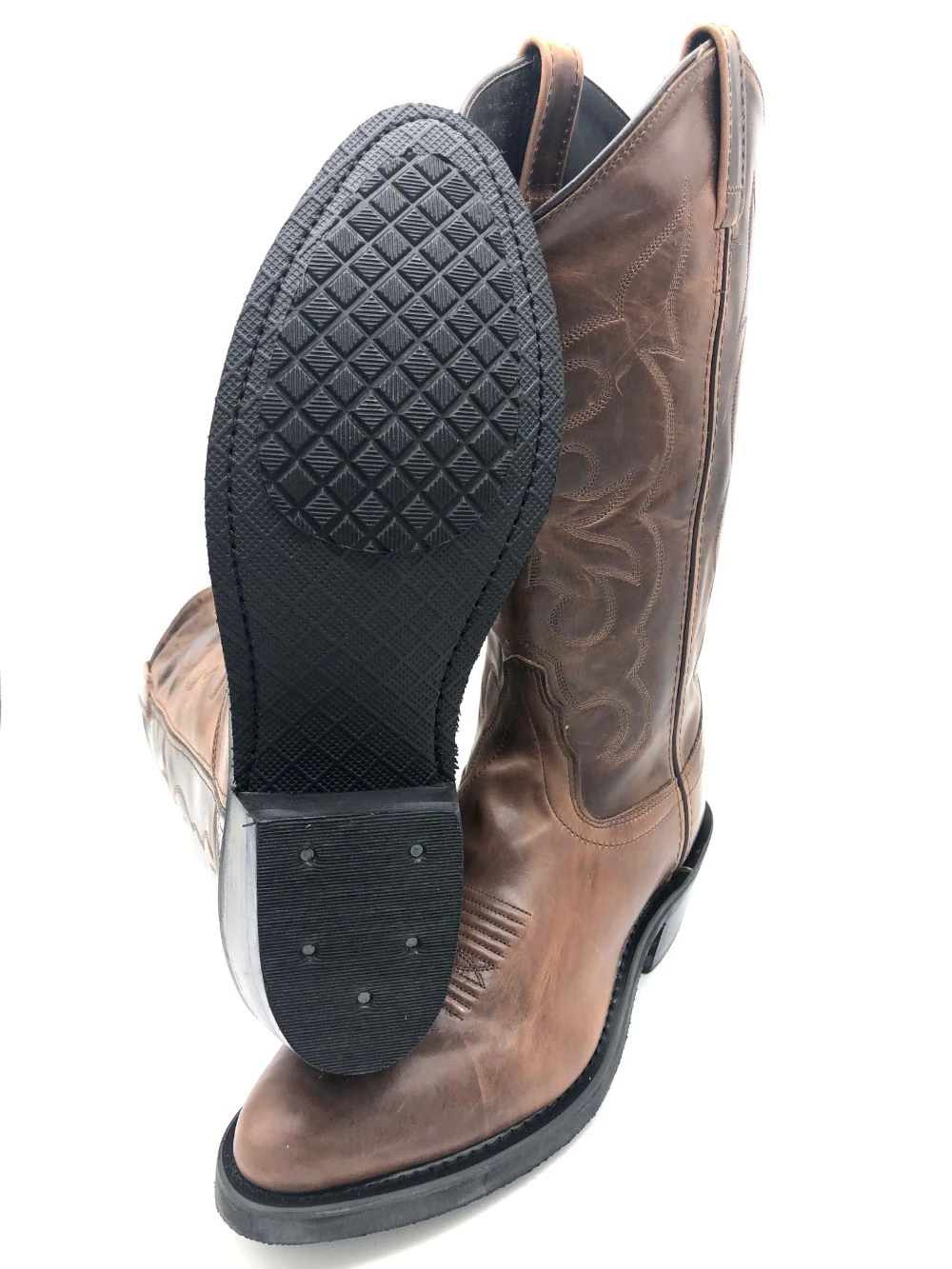 'Old West' Men's 13" Western Narrow Round Toe - Brown 6 'Old West' Men's 13" Western Narrow Round Toe - Brown - Image 6