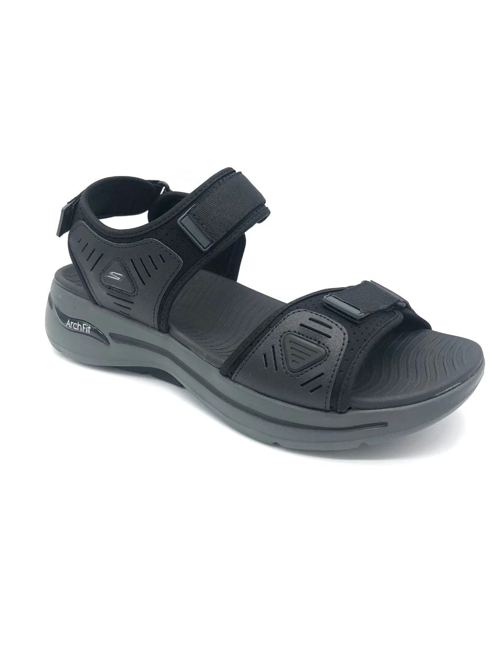 'Skechers' Men's GOwalk Arch Fit Sandal - Black / Charcoal 6 'Skechers' Men's GOwalk Arch Fit Sandal - Black / Charcoal - Image 6