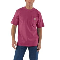 'Carhartt' Men's Loose Fit Heavyweight Pocket T-Shirt - Beet Red Heather