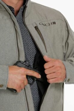 'Cinch' Men's Concealed Carry Bonded Logo Jacket - Stone