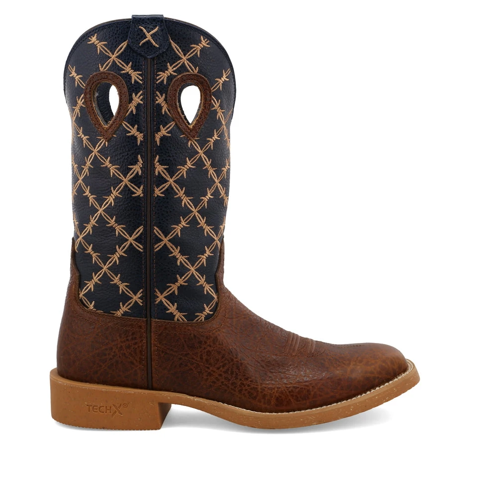 'Twisted X' Men's 12" Tech X Western Square Toe - Rustic Brown/ Navy 6 'Twisted X' Men's 12" Tech X Western Square Toe - Rustic Brown/ Navy - Image 6