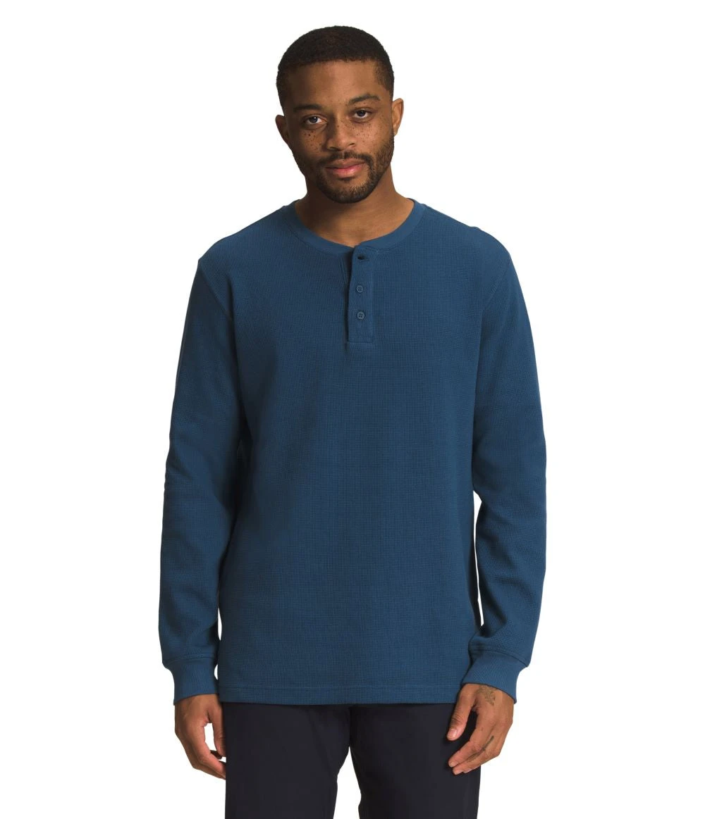 'The North Face' Men's Waffle Henley - Shady Blue 1 'The North Face' Men's Waffle Henley - Shady Blue
