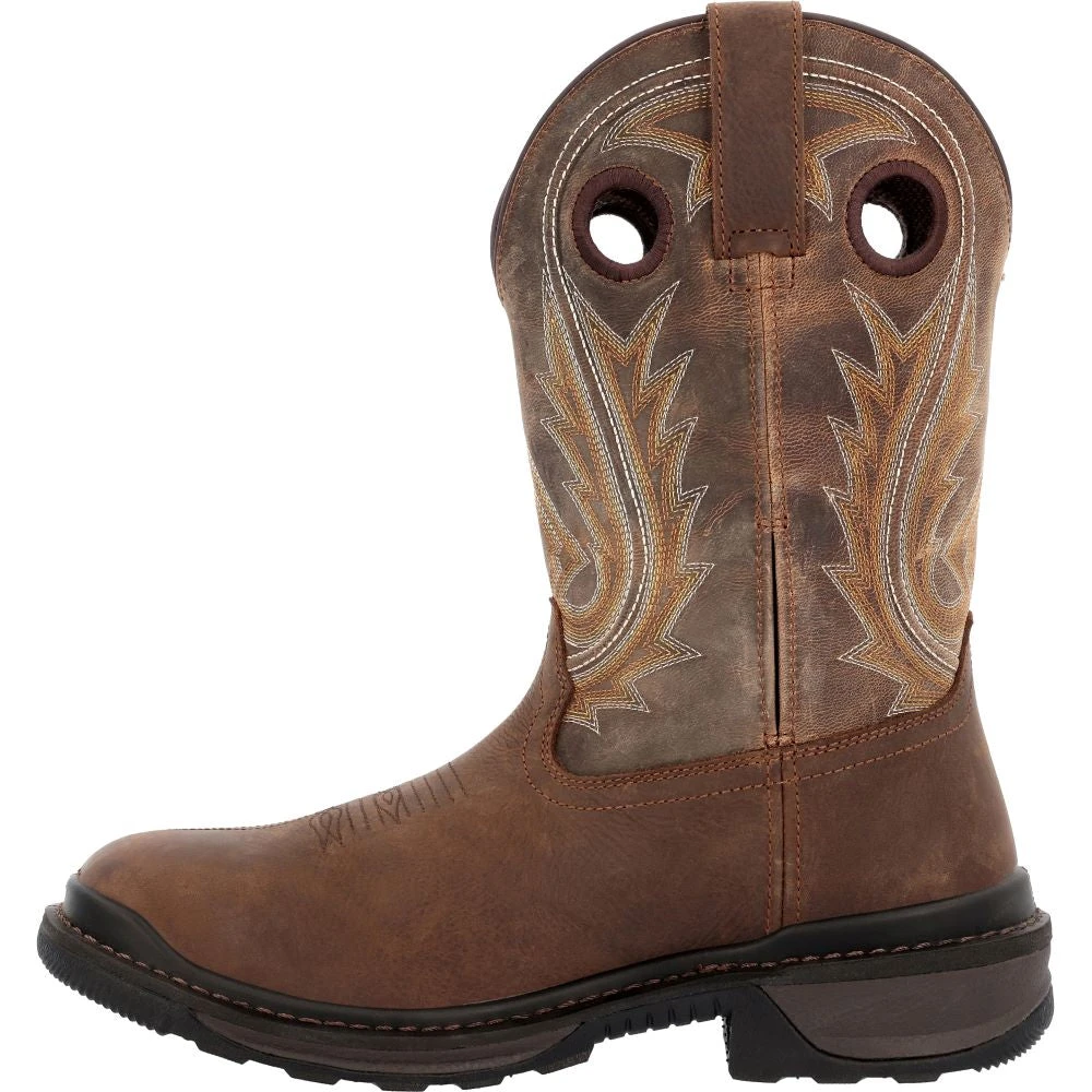 'Rocky' Men's 11" Ram's Horn EH Western Square Toe - Western Dark Brown 7 'Rocky' Men's 11" Ram's Horn EH Western Square Toe - Western Dark Brown - Image 7