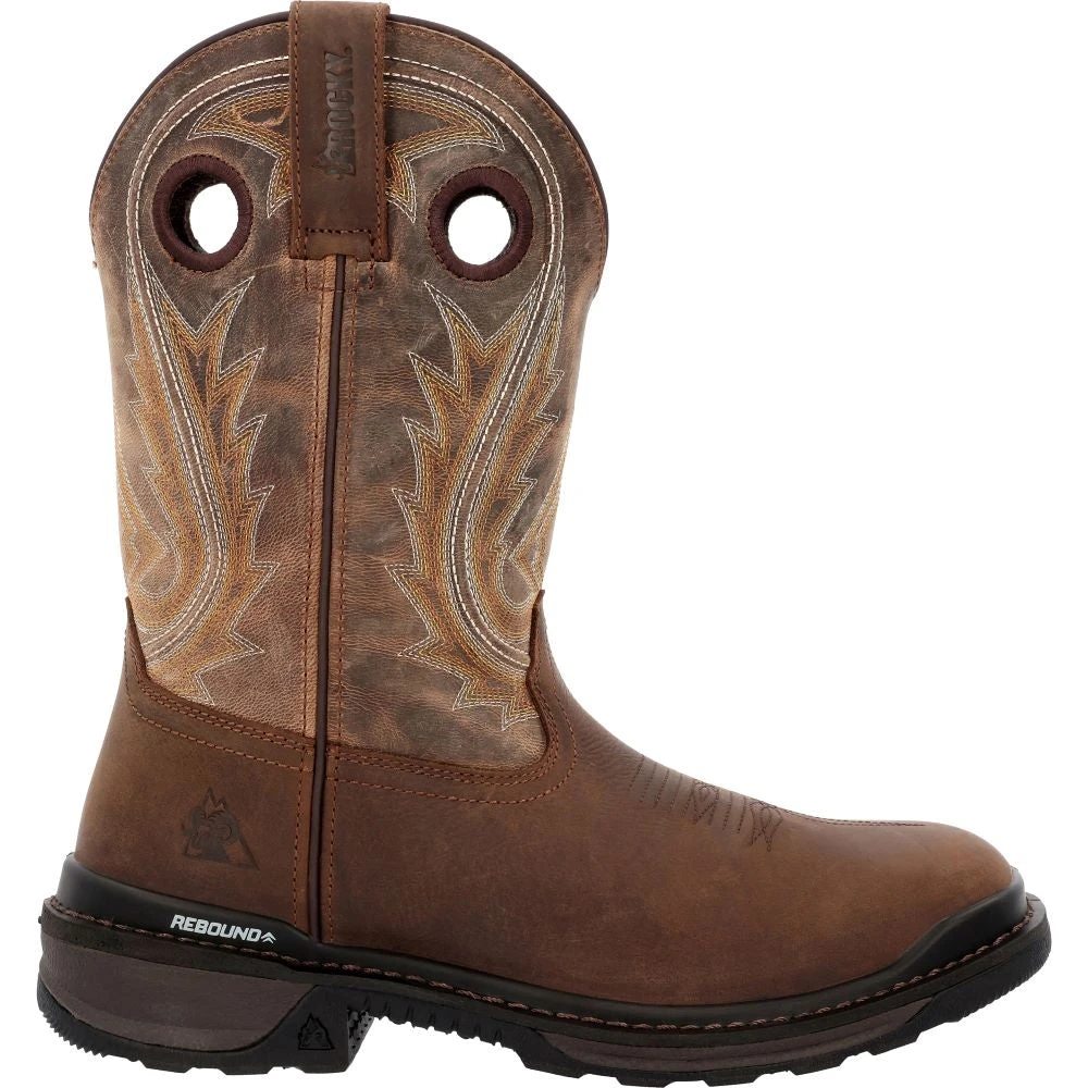 'Rocky' Men's 11" Ram's Horn EH Western Square Toe - Western Dark Brown 1 'Rocky' Men's 11" Ram's Horn EH Western Square Toe - Western Dark Brown