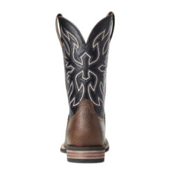 'Ariat' Men's 11" Everlite Vapor Western Square Toe - Ranch Brown / Black Deertan -Sports Footwear Shop S21 MNS WEST 10035963 heel 1024x1024@2x