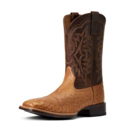 'Ariat' Men's 11" Night Life Ultra Western Square Toe - Ranger Smooth Quill Ostrich / Beam Brown 11 'Ariat' Men's 11" Night Life Ultra Western Square Toe - Ranger Smooth Quill Ostrich / Beam Brown -Sports Footwear Shop S22 MNS WEST 10040345 3 4 front 1024x1024@2x