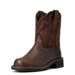 'Ariat' Women's 8" Fatbaby Heritage Tess Western Round Toe - Forest Brown / Jamocha 12 'Ariat' Women's 8" Fatbaby Heritage Tess Western Round Toe - Forest Brown / Jamocha -Sports Footwear Shop S22 WMS WEST 10040264 3 4 front 1024x1024@2x