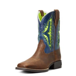'Ariat' Youth Koel WenTEK Square Toe - Rowdy Rust / Daring Indigo 10 'Ariat' Youth Koel WenTEK Square Toe - Rowdy Rust / Daring Indigo -Sports Footwear Shop S22 YTH WEST 10040259 3 4 front 1024x1024@2x
