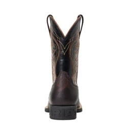 'Ariat' Youth Amos Square Toe - Red-Brown / Black -Sports Footwear Shop S22 YTH WEST 10040333 heel 1024x1024@2x