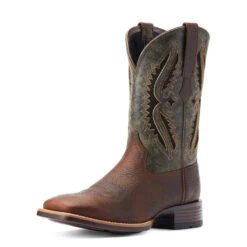 'Ariat' Men's 11" Rowder VentTEK 360° Western Square Toe - Rust / Forest Green -Sports Footwear Shop S23 MNS WEST 10044478 3 4 front 1024x1024@2x