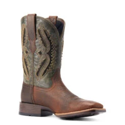 'Ariat' Men's 11" Rowder VentTEK 360° Western Square Toe - Rust / Forest Green -Sports Footwear Shop S23 MNS WEST 10044478 medial 1024x1024@2x