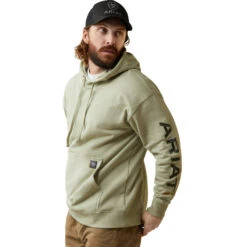 'Ariat' Men's Rebar Graphic Hoodie - Desert Sage Heather