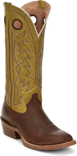 'Tony Lama' Men's 15" Fairview Buckaroo Western Square Toe - Brown / Moss Green -Sports Footwear Shop TNL 001 SA2001 1024x1024@2x