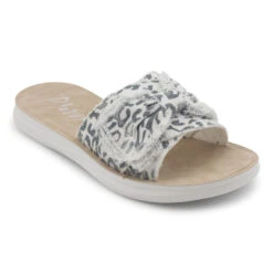 'Blowfish Malibu' Women's Saturn Sandal - Gray Paper Cat Canvas